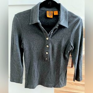 Tory Burch Women’s 100% Cotton “Polo” style top with buttons.